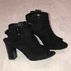 Black Peep Toe Booties